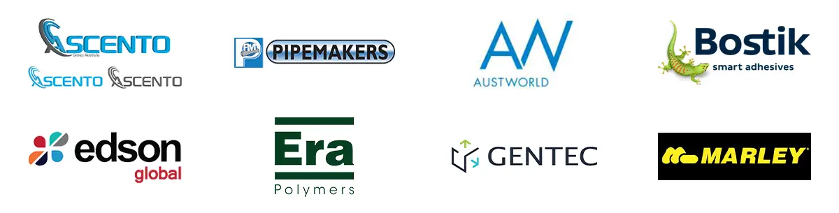 Our clients including Ascento, Pipemakers, Austworld, Bostik, Edson, Era Polymers, Gentec and Marley